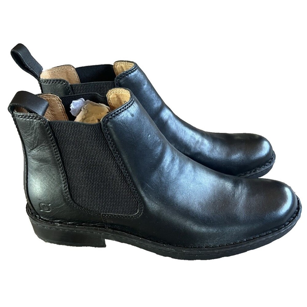 NWOB Born Boots Mens Julian Slip On Leather Ankle Lug Sole Casual Shoes Size 12